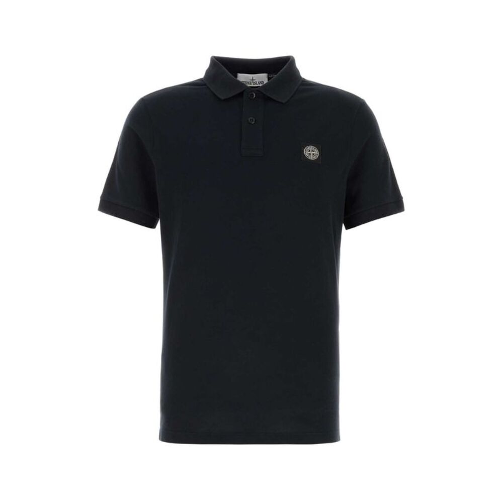 Stone Island Men Midnight Blue Stretch Piquet Polo Shirt